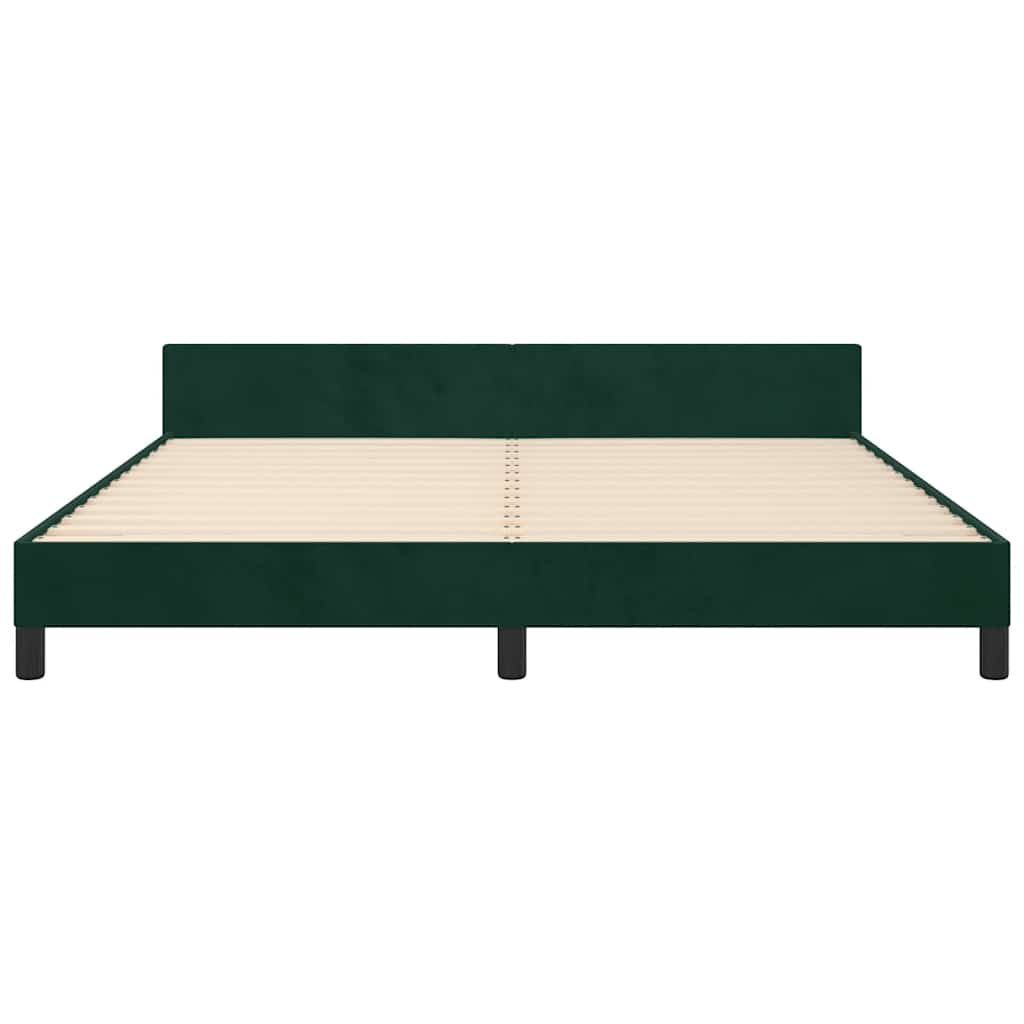 Bettgestell ohne Matratze Dunkelgrün 160x200 cm Samt