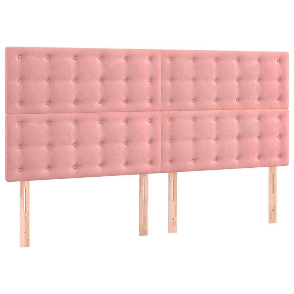 Bettgestell mit Kopfteil Rosa 160x200 cm Samt