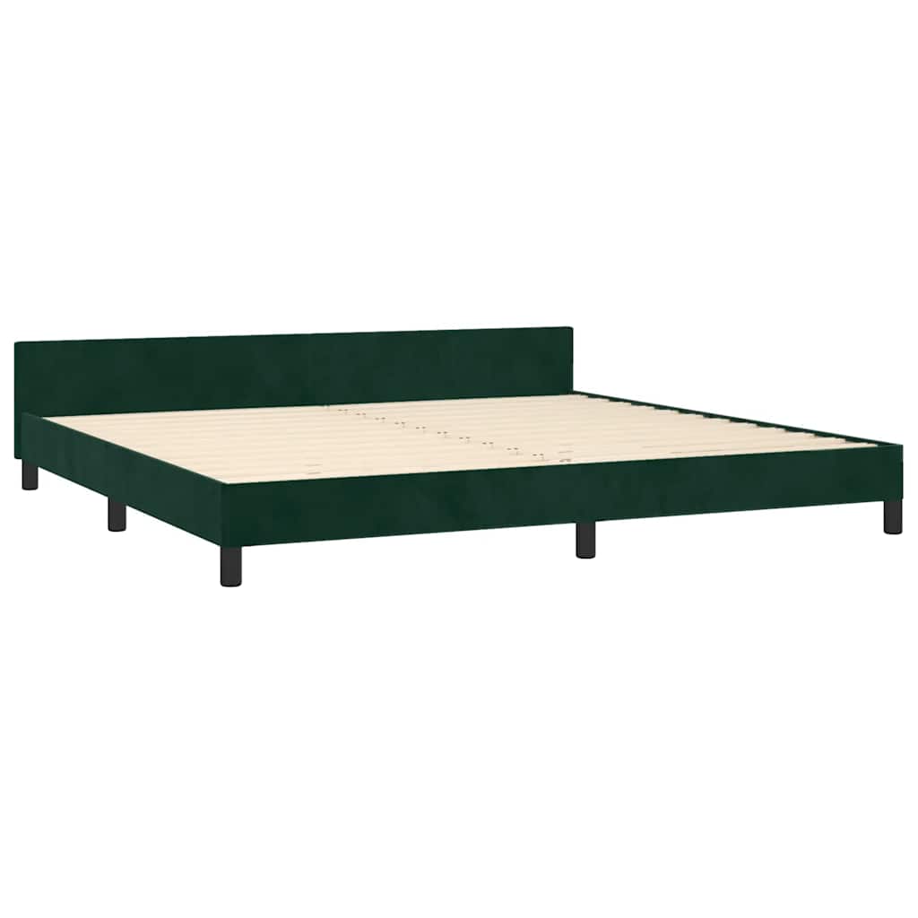 Bettgestell ohne Matratze Dunkelgrün 200x200 cm Samt