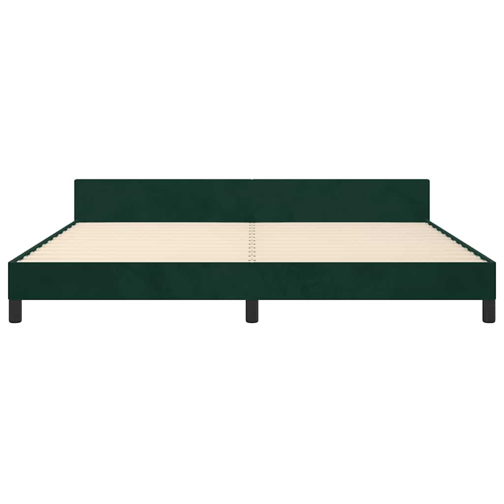 Bettgestell ohne Matratze Dunkelgrün 200x200 cm Samt