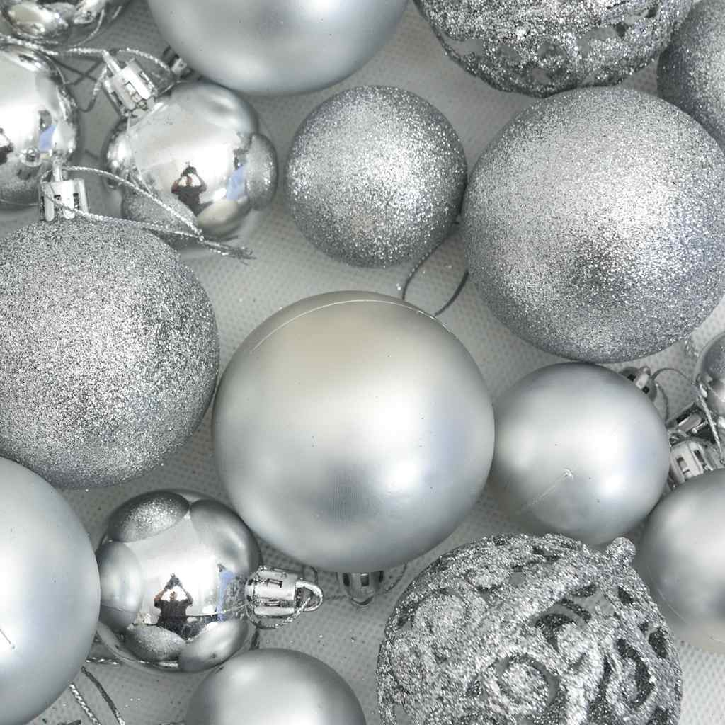 111-tlg. Weihnachtskugel-Set Silbern Polystyrol