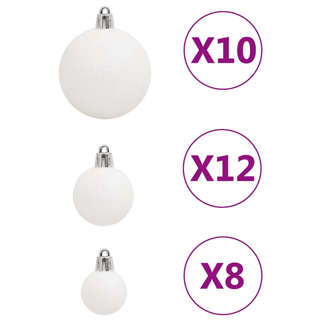111-tlg. Weihnachtskugel-Set Weiß Polystyrol