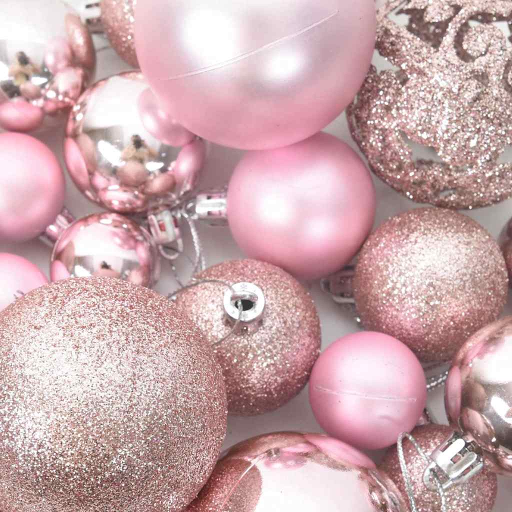 111-tlg. Weihnachtskugel-Set Rosa Polystyrol