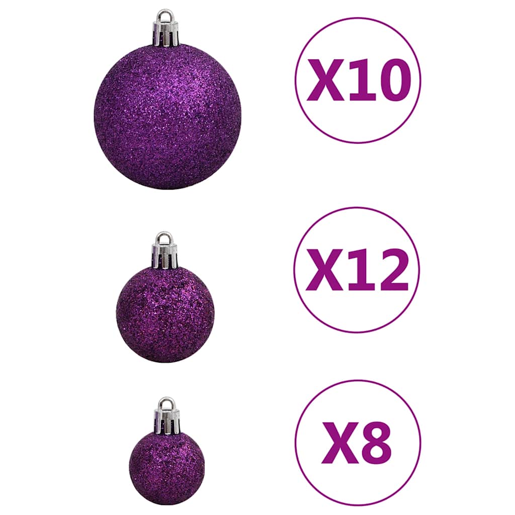 111-tlg. Weihnachtskugel-Set Lila Polystyrol