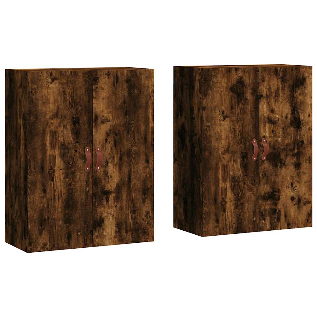 Wandschränke 2 Stk. Räuchereiche 69,5x34x90 cm