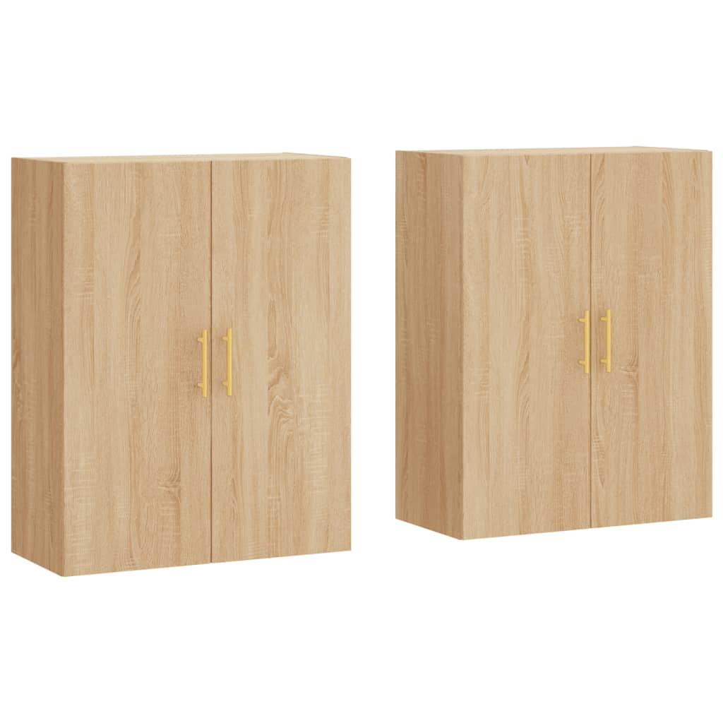 Wandschränke 2 Stk. Sonoma-Eiche 69,5x34x90 cm