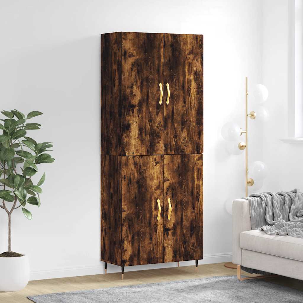 Highboard Räuchereiche 69,5x34x180 cm Holzwerkstoff