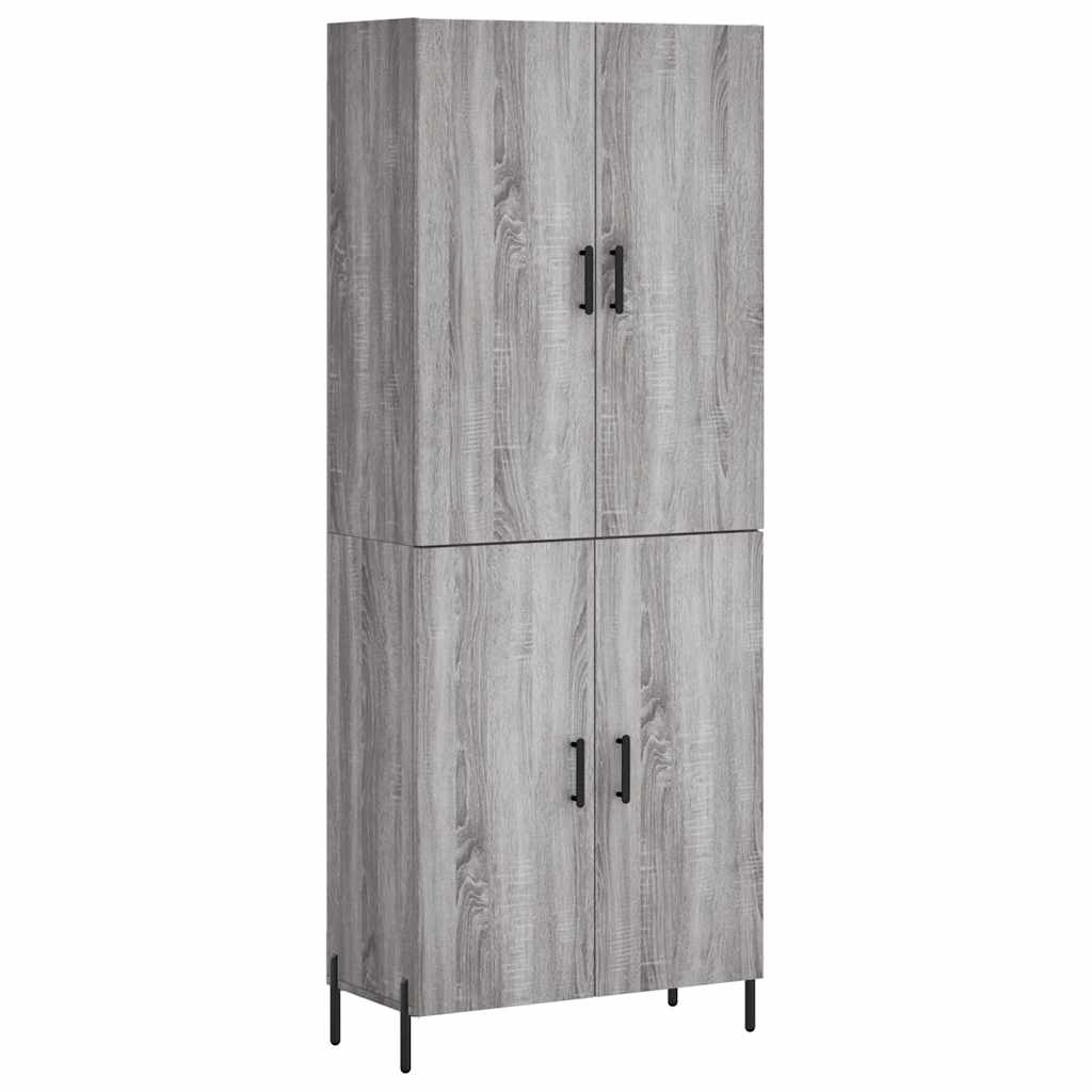 Highboard Grau Sonoma 69,5x34x180 cm Holzwerkstoff