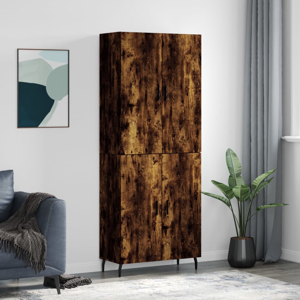 Highboard Räuchereiche 69,5x34x180 cm Holzwerkstoff