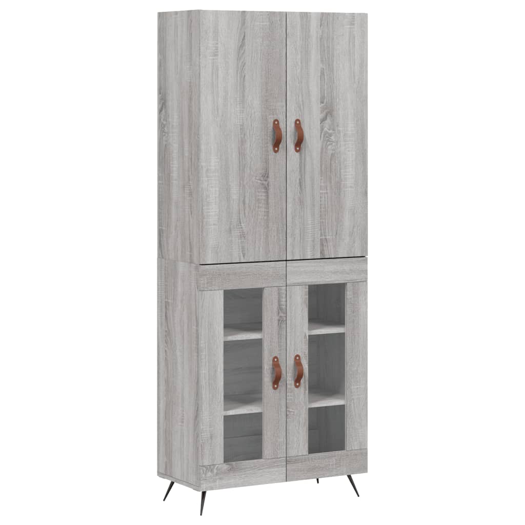 Highboard Grau Sonoma 69,5x34x180 cm Holzwerkstoff