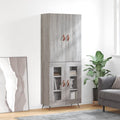 Highboard Grau Sonoma 69,5x34x180 cm Holzwerkstoff