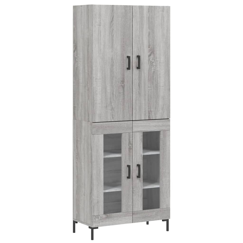 Highboard Grau Sonoma 69,5x34x180 cm Holzwerkstoff