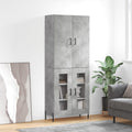 Highboard Betongrau 69,5x34x180 cm Holzwerkstoff