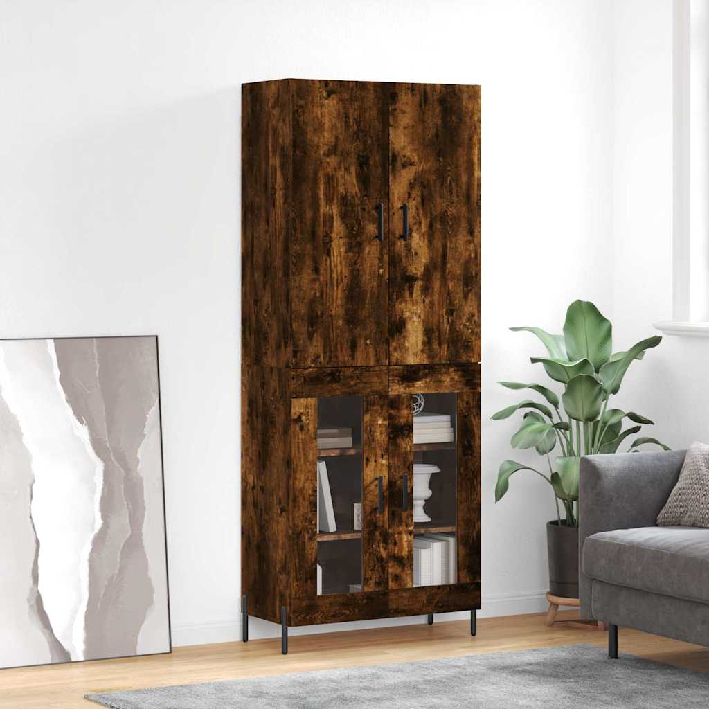Highboard Räuchereiche 69,5x34x180 cm Holzwerkstoff