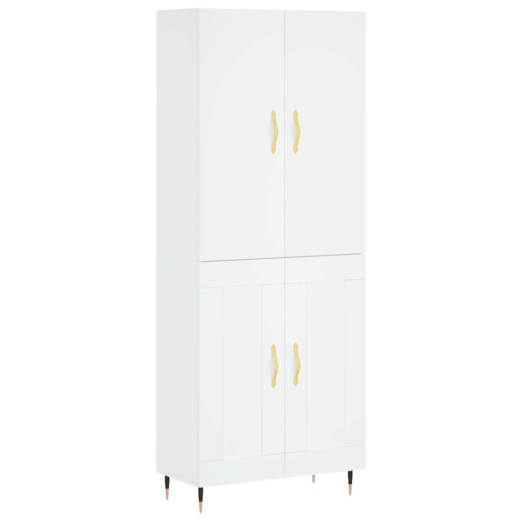 Highboard Weiß 69,5x34x180 cm Holzwerkstoff