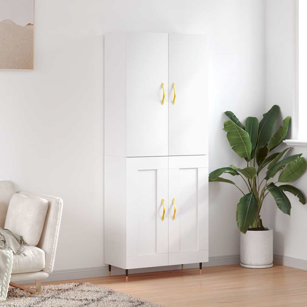 Highboard Weiß 69,5x34x180 cm Holzwerkstoff