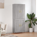 Highboard Grau Sonoma 69,5x34x180 cm Holzwerkstoff