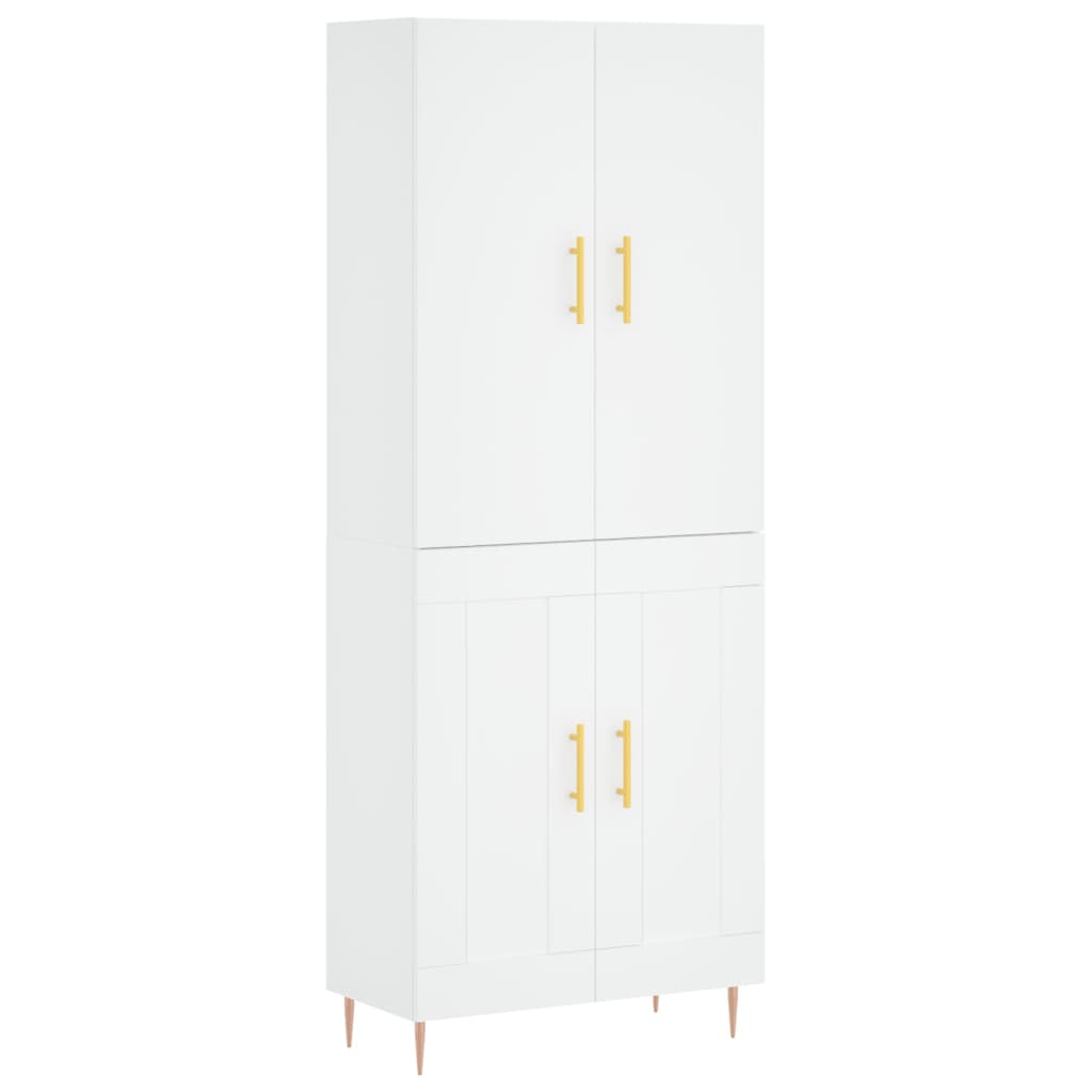 Highboard Weiß 69,5x34x180 cm Holzwerkstoff