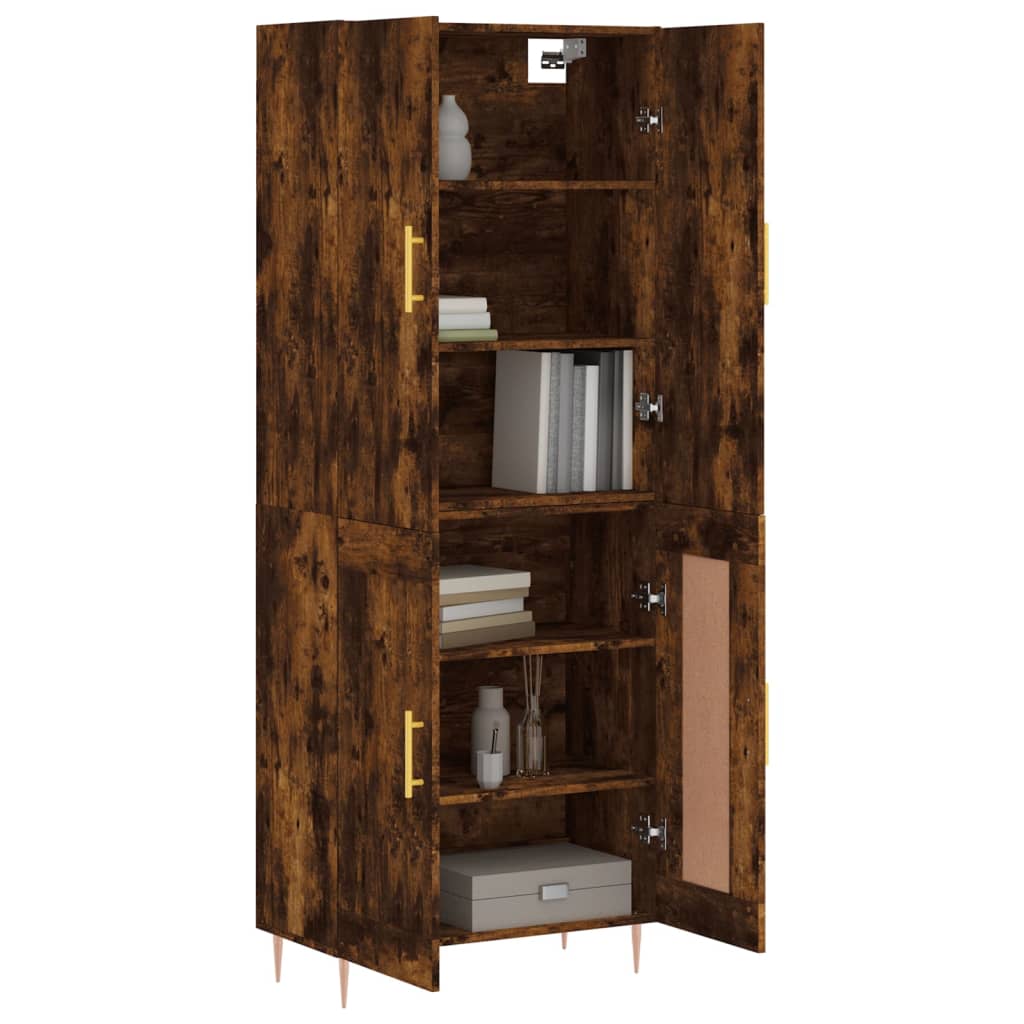 Highboard Räuchereiche 69,5x34x180 cm Holzwerkstoff