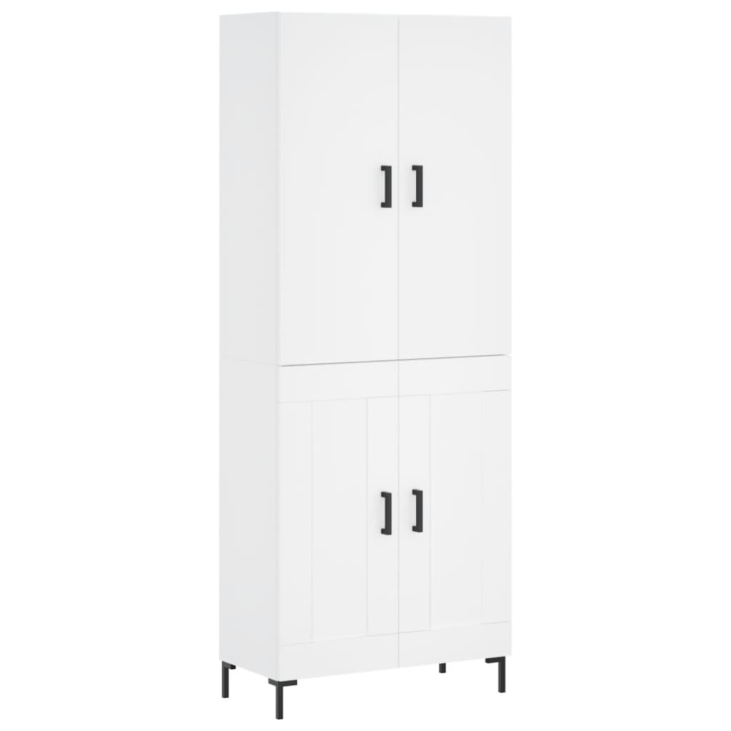 Highboard Weiß 69,5x34x180 cm Holzwerkstoff