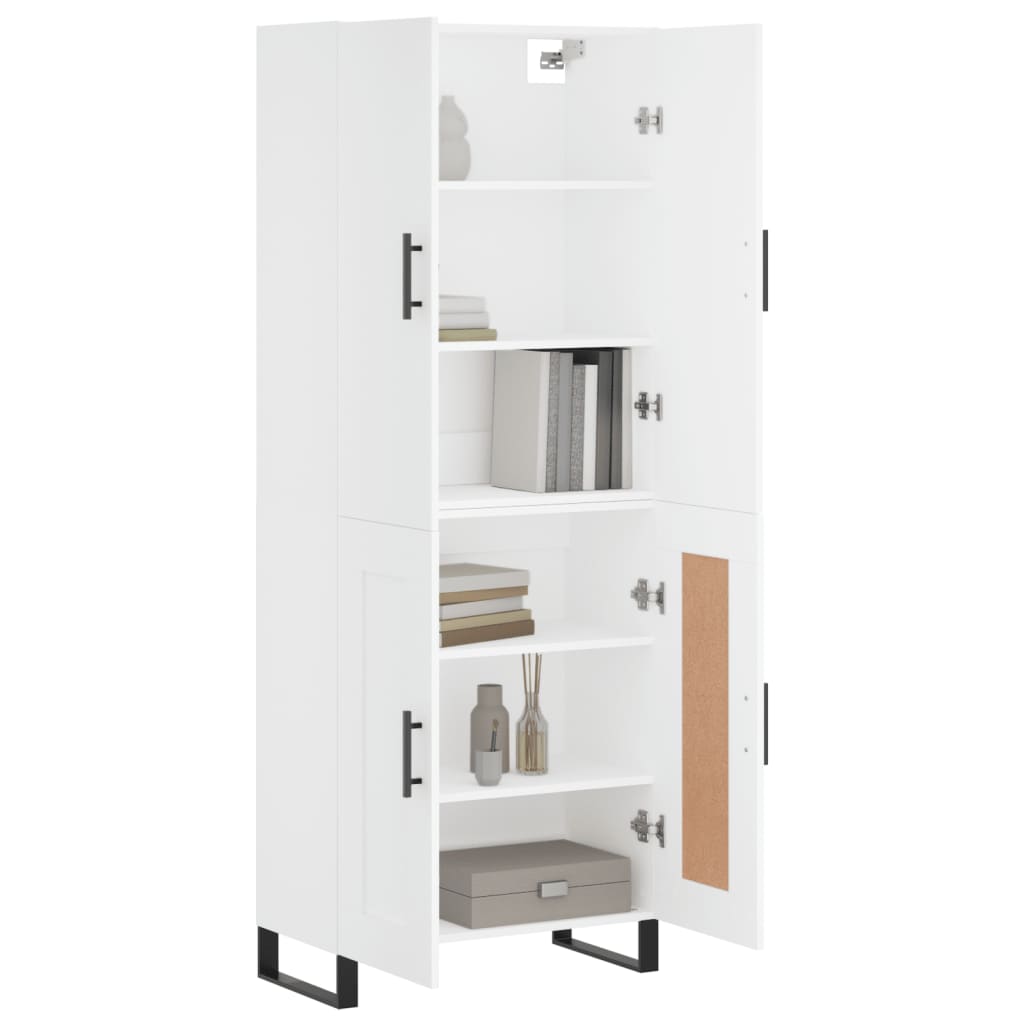 Highboard Weiß 69,5x34x180 cm Holzwerkstoff