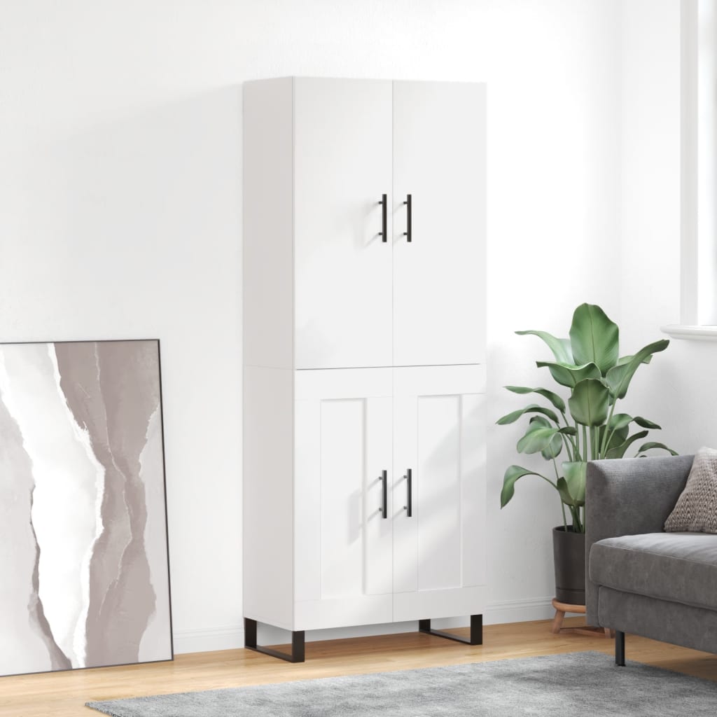 Highboard Weiß 69,5x34x180 cm Holzwerkstoff