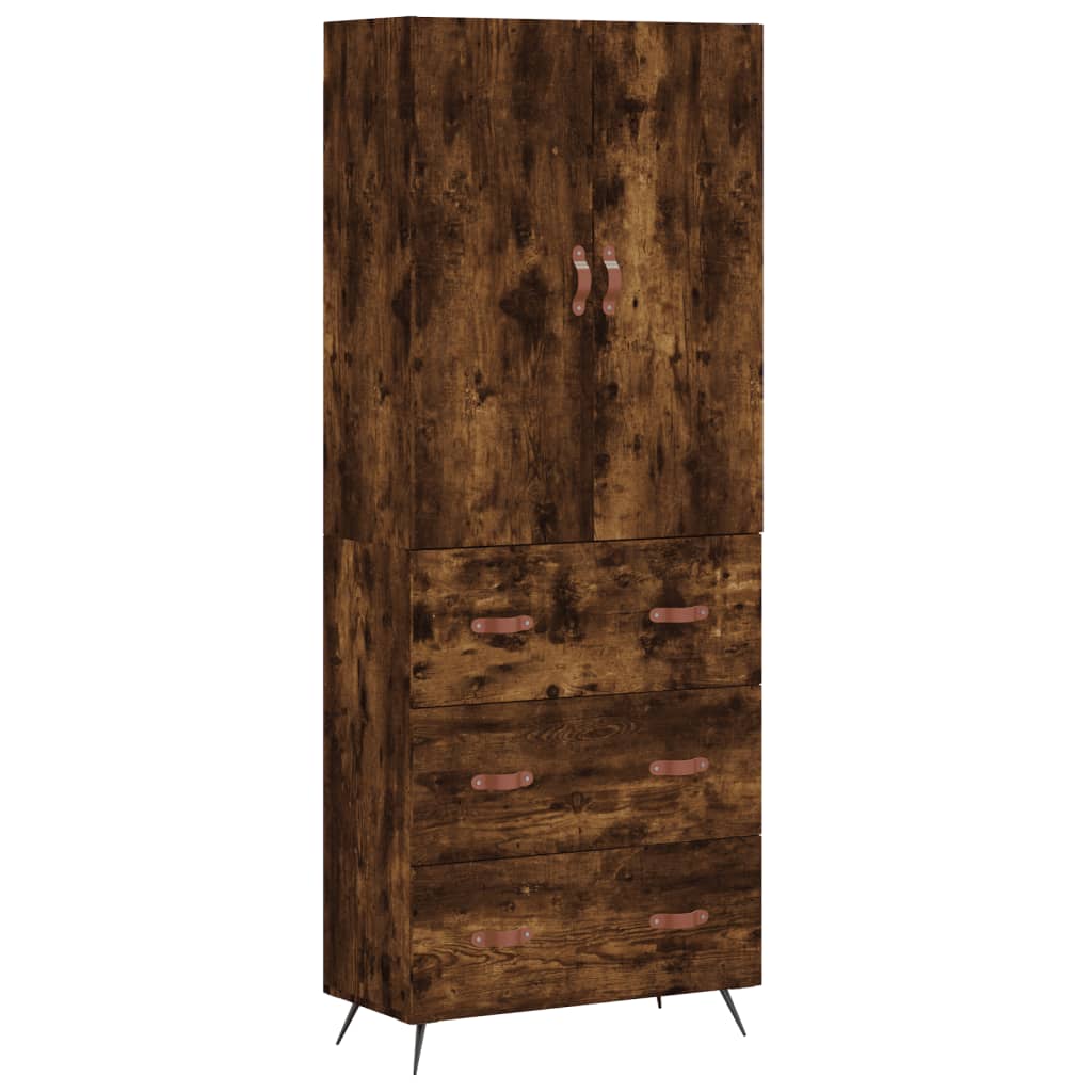 Highboard Räuchereiche 69,5x34x180 cm Holzwerkstoff