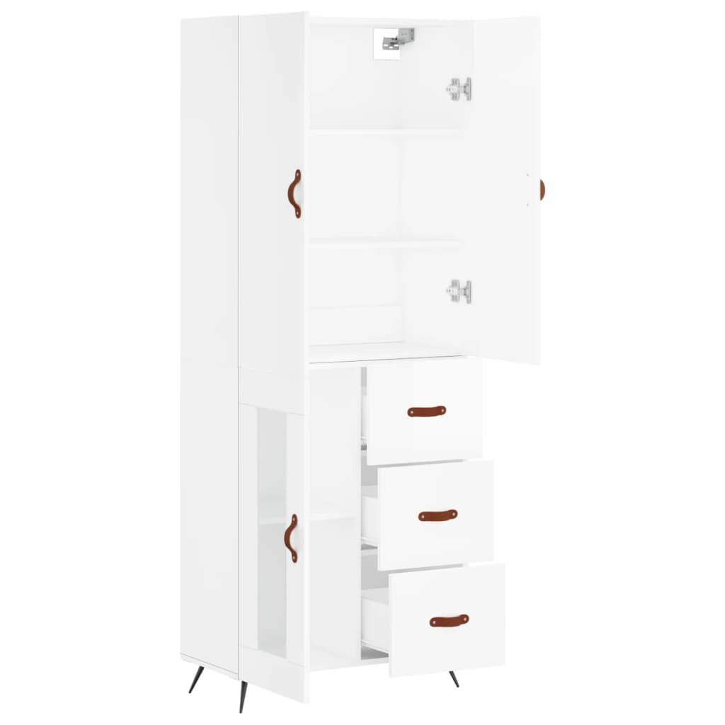 Highboard Weiß 69,5x34x180 cm Holzwerkstoff