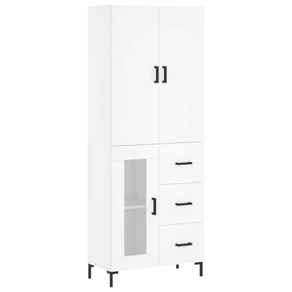 Highboard Weiß 69,5x34x180 cm Holzwerkstoff