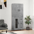 Highboard Betongrau 69,5x34x180 cm Holzwerkstoff