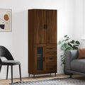 Highboard Braun Eichen-Optik 69,5x34x180 cm Holzwerkstoff