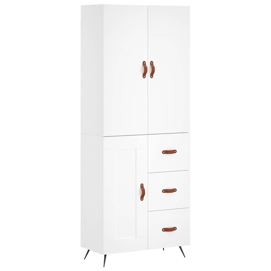 Highboard Weiß 69,5x34x180 cm Holzwerkstoff