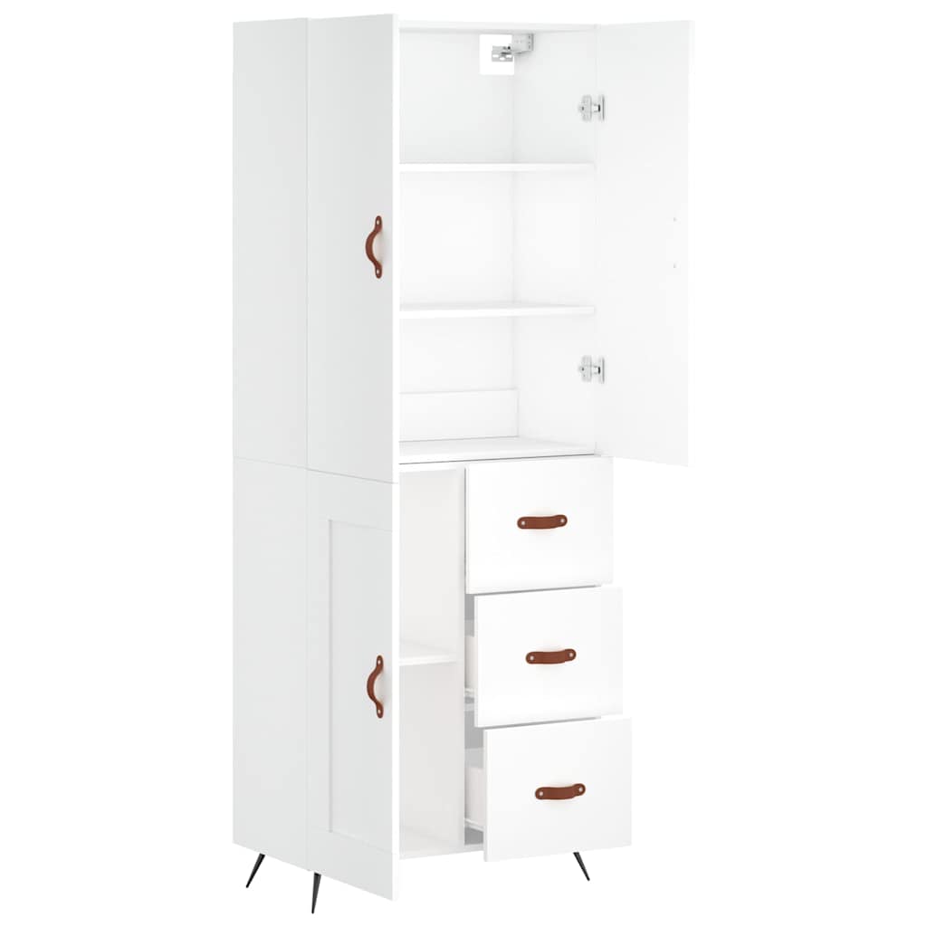 Highboard Weiß 69,5x34x180 cm Holzwerkstoff