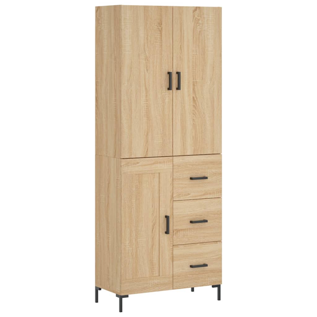 Highboard Sonoma-Eiche 69,5x34x180 cm Holzwerkstoff