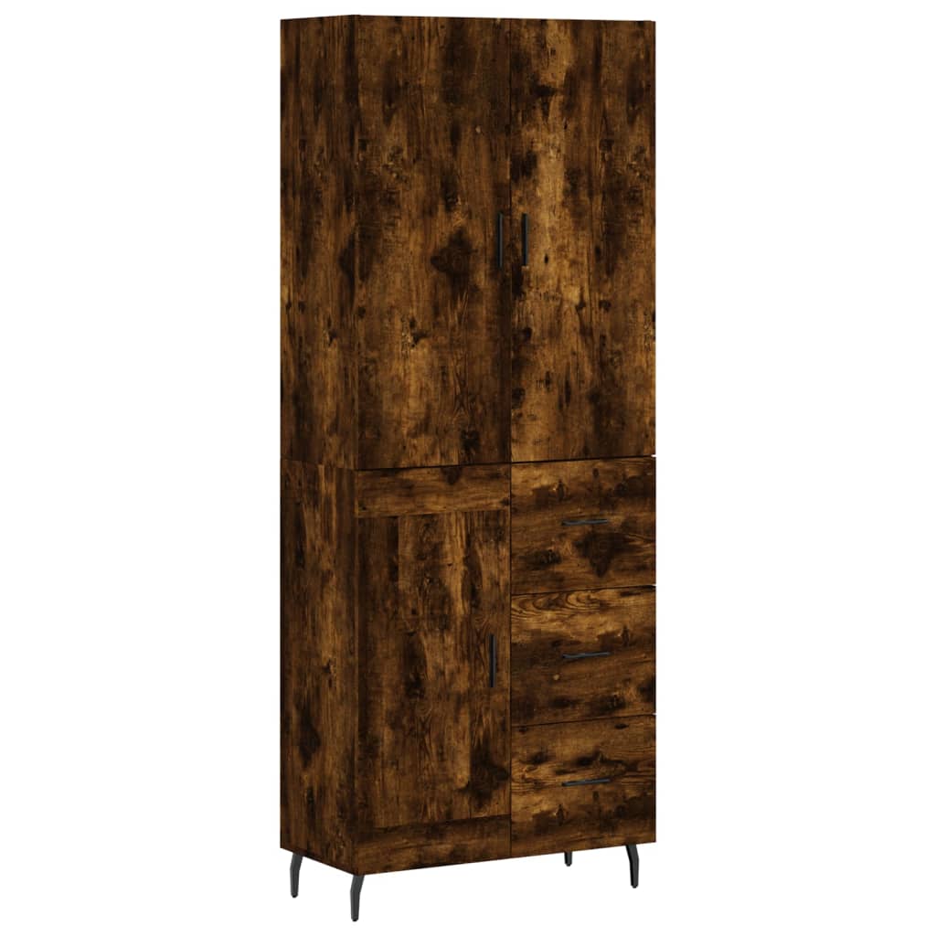 Highboard Räuchereiche 69,5x34x180 cm Holzwerkstoff