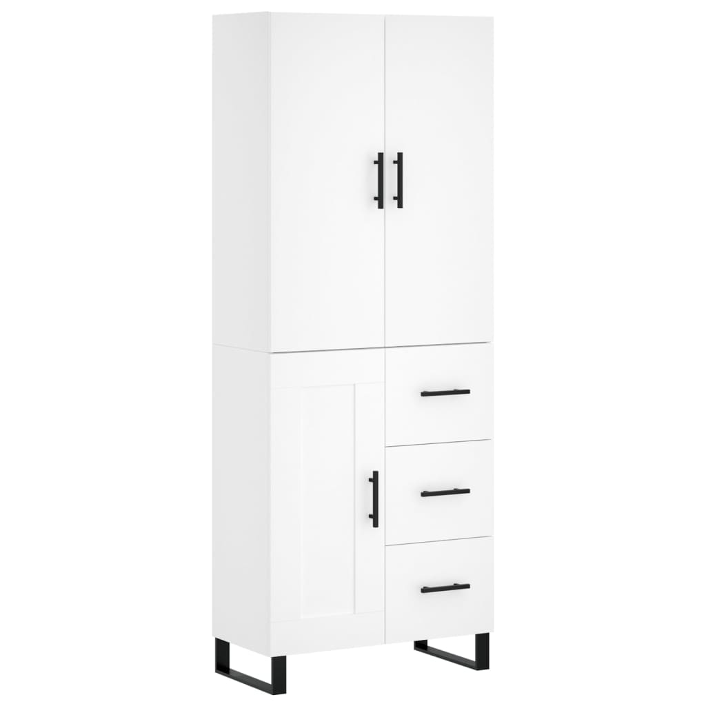Highboard Weiß 69,5x34x180 cm Holzwerkstoff