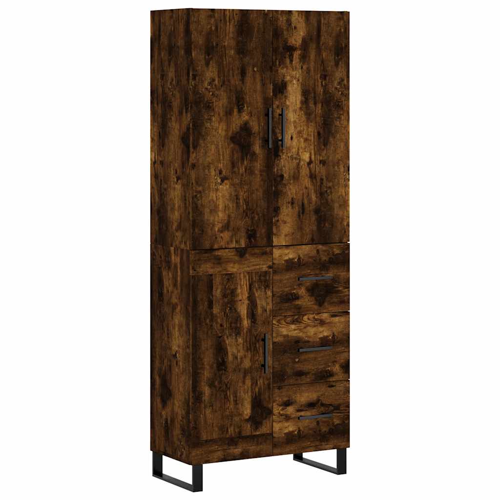 Highboard Räuchereiche 69,5x34x180 cm Holzwerkstoff