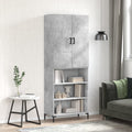 Highboard Betongrau 69,5x34x180 cm Holzwerkstoff