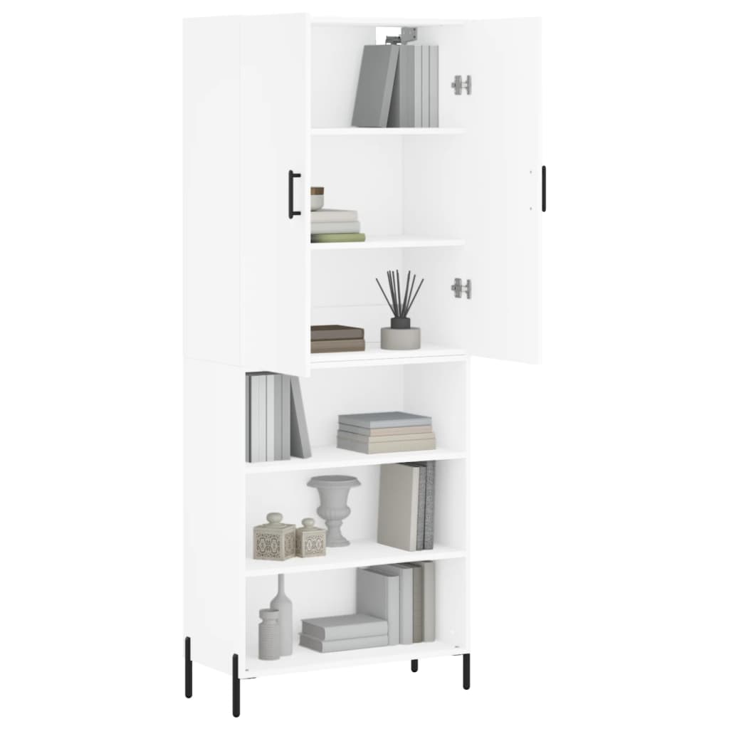 Highboard Weiß 69,5x34x180 cm Holzwerkstoff