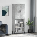 Highboard Betongrau 69,5x34x180 cm Holzwerkstoff