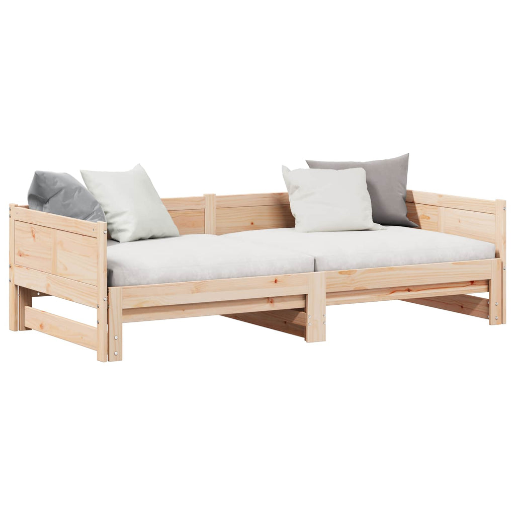 Ausziehbares Tagesbett Braun 203,5 x 184 x 56,5 cm