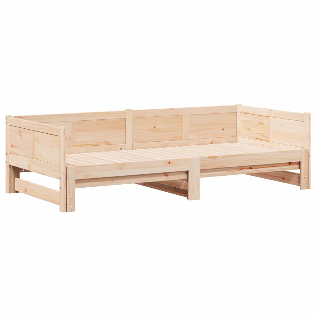 Ausziehbares Tagesbett Braun 203,5 x 184 x 56,5 cm