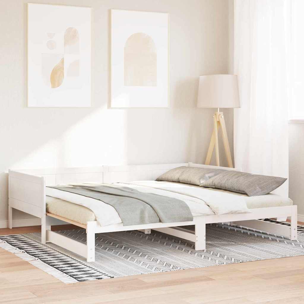 Ausziehbares Tagesbett Weiß 203,5 x 184 x 56,5 cm
