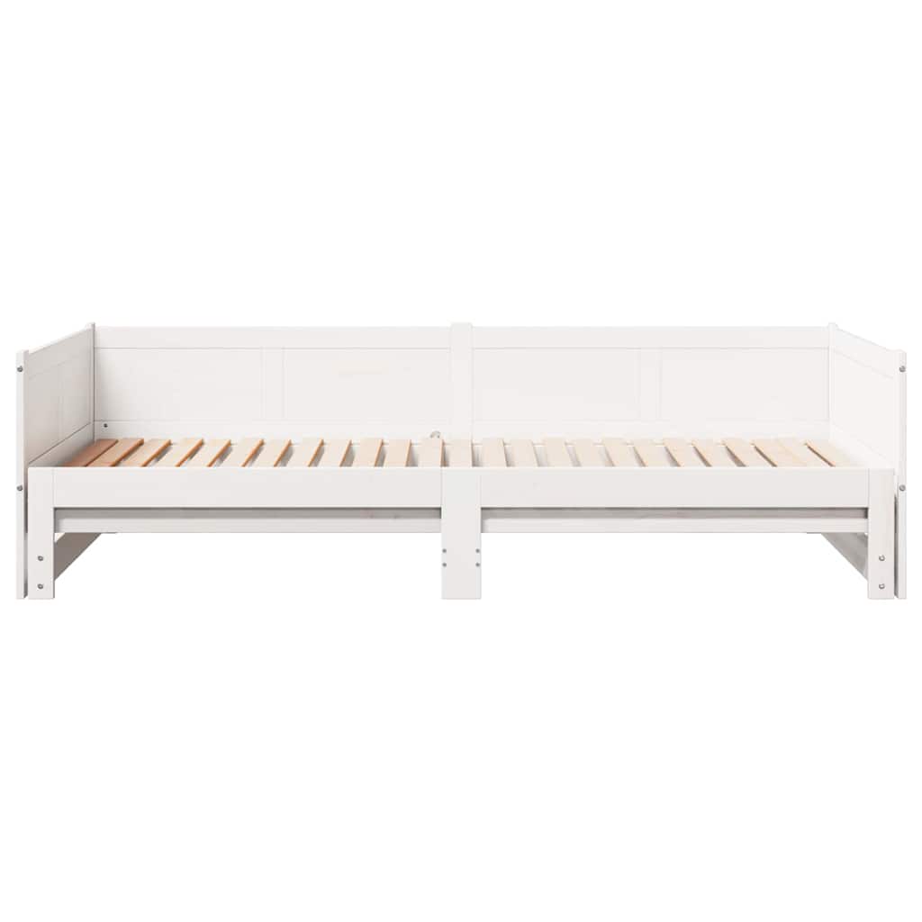 Ausziehbares Tagesbett Weiß 203,5 x 184 x 56,5 cm