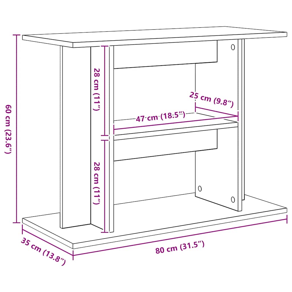 Aquariumständer Sonoma-Eiche 80x35x60 cm Holzwerkstoff
