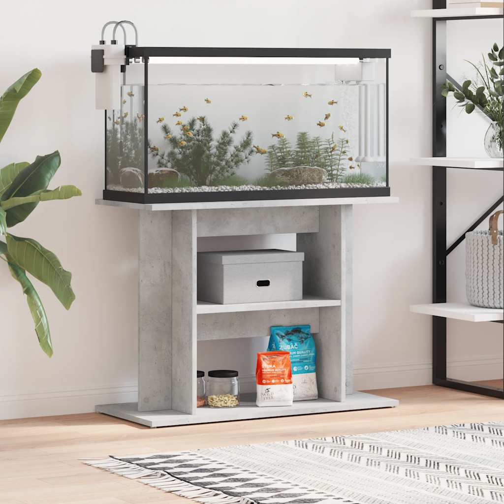 Aquariumständer Betongrau 80 x 35 x 60 cm Holzwerkstoff
