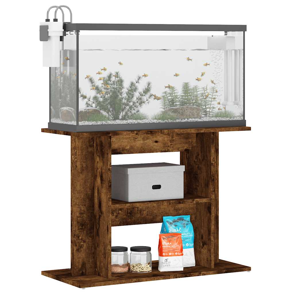 Aquariumständer Geräucherte Eiche 80 x 35 x 60 cm Holzwerkstoff