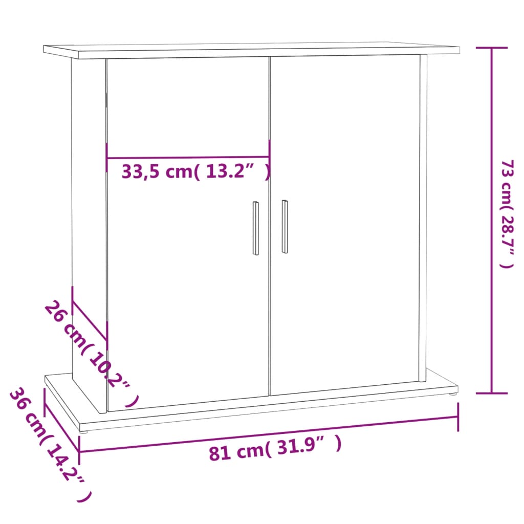 Aquariumständer Sonoma-Eiche 81 x 36 x 73 cm Holzwerkstoff