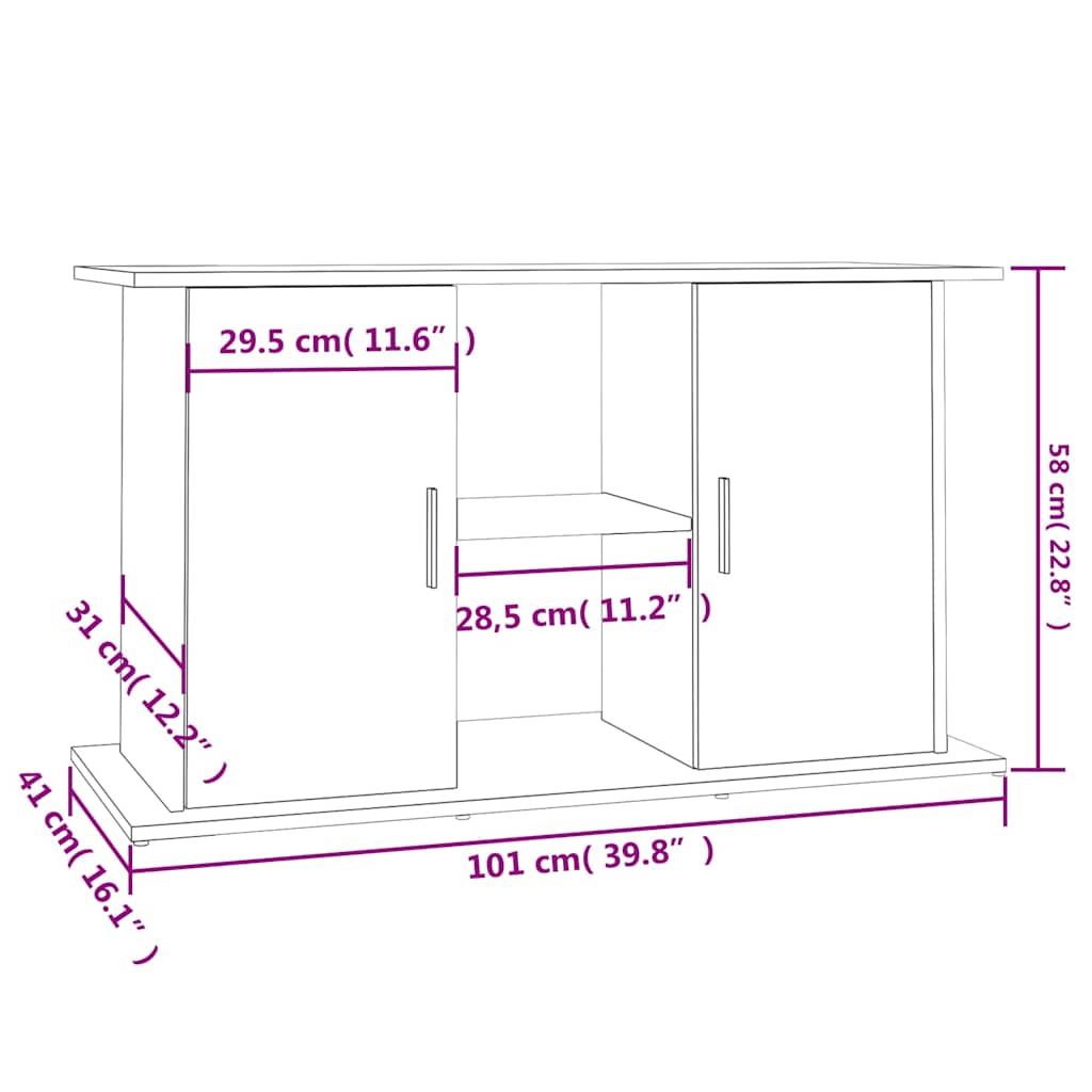 Aquariumständer Sonoma-Eiche 101 x 41 x 58 cm Holzwerkstoff