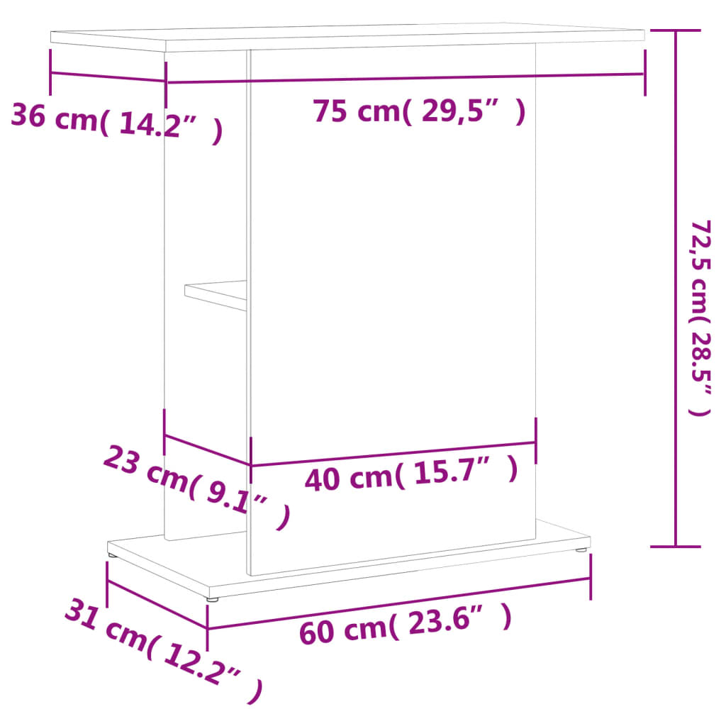 Aquariumständer Sonoma-Eiche 75 x 36 x 72,5 cm Holzwerkstoff